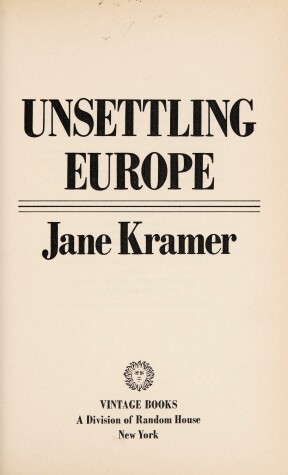 Book cover for Unsettling Europe V717