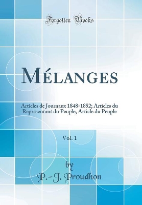 Book cover for Melanges, Vol. 1