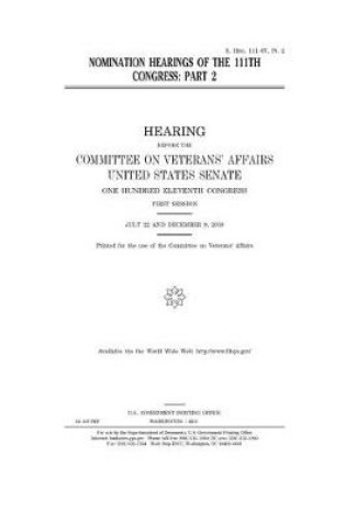 Cover of Nomination hearings of the 111th Congress. Pt. 2