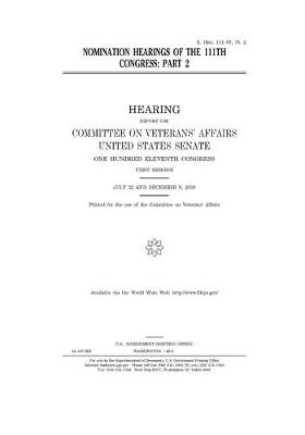 Book cover for Nomination hearings of the 111th Congress. Pt. 2