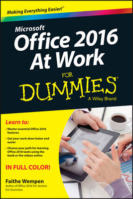 Book cover for Office 2016 at Work For Dummies