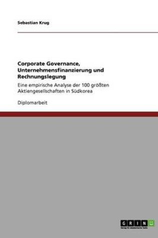 Cover of Corporate Governance, Unternehmensfinanzierung und Rechnungslegung