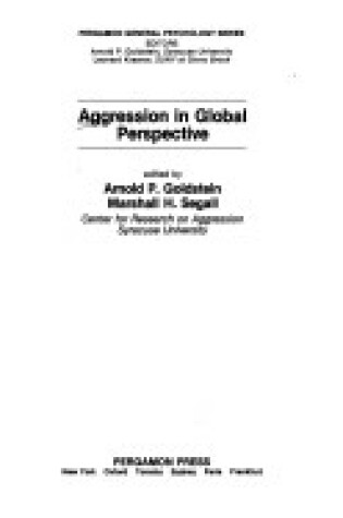 Cover of Aggression in Global Perspective