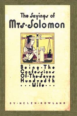 Book cover for The Sayings of Mrs. Solomon