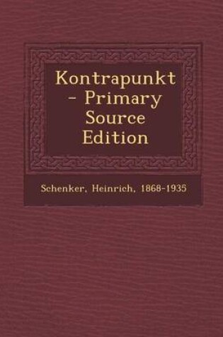 Cover of Kontrapunkt - Primary Source Edition