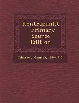 Book cover for Kontrapunkt - Primary Source Edition