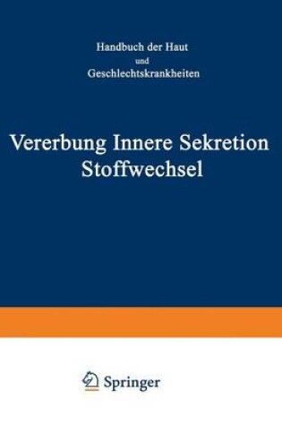 Cover of Vererbung Innere Sekretion Stoffwechsel