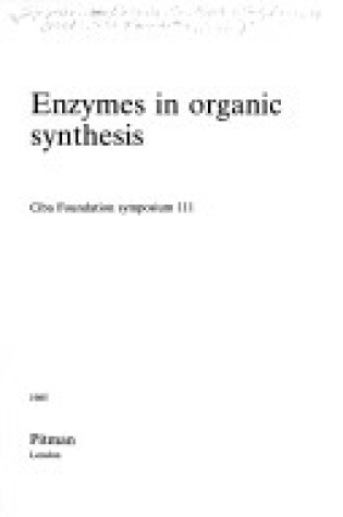 Cover of Enzymes in Organic Synthesis