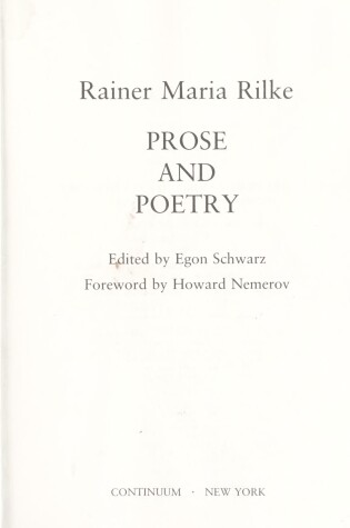 Cover of Prose and Poetry
