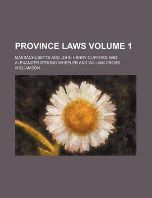 Book cover for Province Laws Volume 1