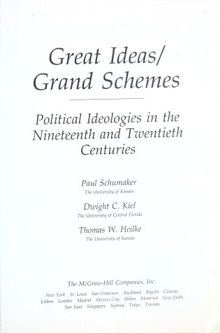 Cover of Great Ideas And Grand Schemes: Ideologies In the 19th and 20th Centuries