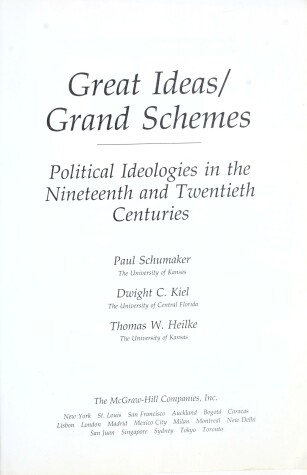 Book cover for Great Ideas And Grand Schemes: Ideologies In the 19th and 20th Centuries