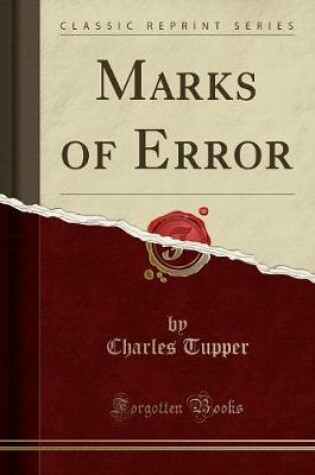 Cover of Marks of Error (Classic Reprint)