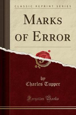 Book cover for Marks of Error (Classic Reprint)