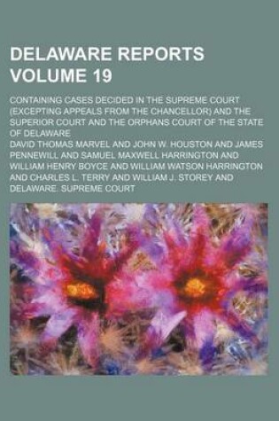 Cover of Delaware Reports Volume 19; Containing Cases Decided in the Supreme Court (Excepting Appeals from the Chancellor) and the Superior Court and the Orphans Court of the State of Delaware