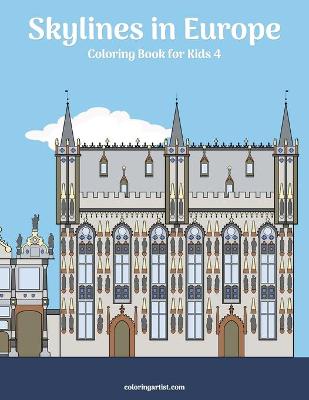 Book cover for Skylines in Europe Coloring Book for Kids 4