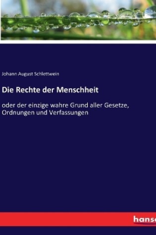 Cover of Die Rechte der Menschheit