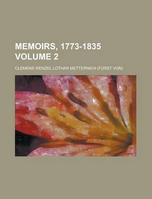 Book cover for Memoirs, 1773-1835 Volume 2