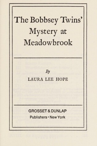 Cover of Bobbsey Twins 00: Mystery at Meadowbrook