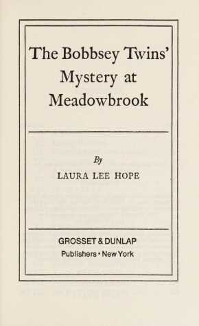 Book cover for Bobbsey Twins 00: Mystery at Meadowbrook