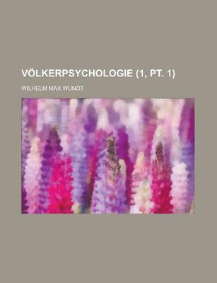 Book cover for Volkerpsychologie (1, PT. 1)