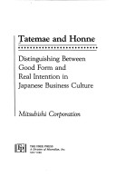 Cover of Tatemae and Honne