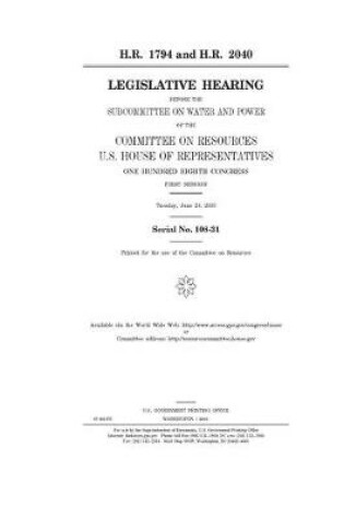 Cover of H.R. 1794 and H.R. 2040