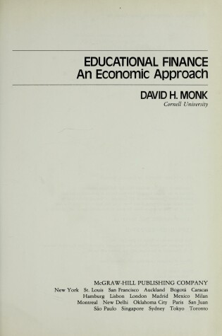 Cover of Educational Finance