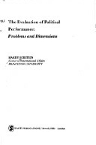 Cover of Evaluation of Political Performance