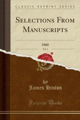 Book cover for Selections from Manuscripts, Vol. 3