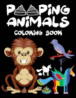 Book cover for pooping animals coloring book