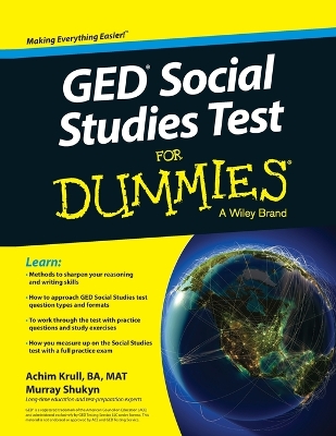 Cover of GED Social Studies For Dummies