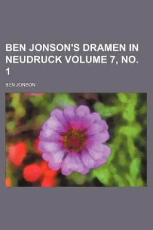 Cover of Ben Jonson's Dramen in Neudruck Volume 7, No. 1