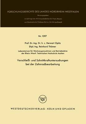 Cover of Verschleiss- Und Schnittkraftuntersuchungen Bei Der Zahnradbearbeitung