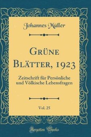 Cover of Grune Blatter, 1923, Vol. 25