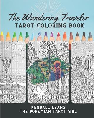 Book cover for The Wandering Traveler Tarot Coloring Book