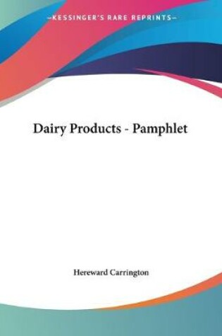 Cover of Dairy Products - Pamphlet