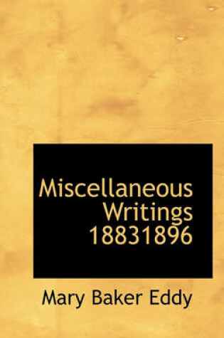 Cover of Miscellaneous Writings 18831896