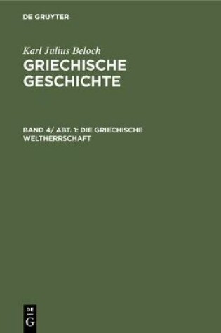 Cover of Die griechische Weltherrschaft