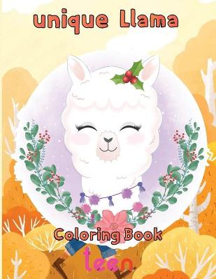 Book cover for unique Llama Coloring Book teen