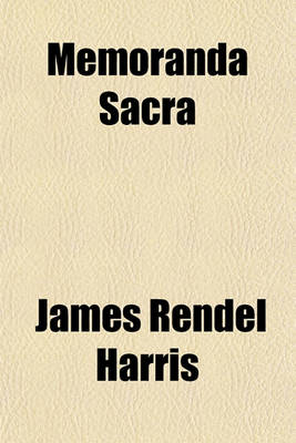 Book cover for Memoranda Sacra