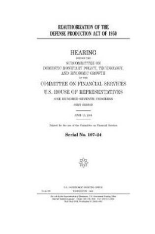 Cover of Reauthorization of the Defense Production Act of 1950