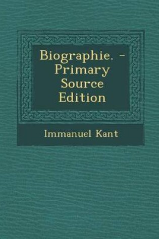 Cover of Biographie. - Primary Source Edition