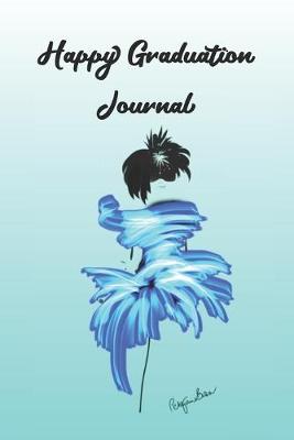 Book cover for Happy Graduation Journal with Girl in Blue Dress