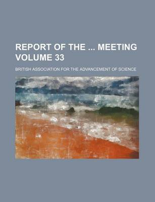 Book cover for Report of the Meeting Volume 33