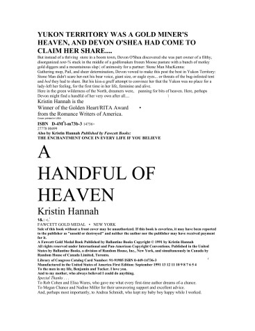 Book cover for A Handful of Heaven