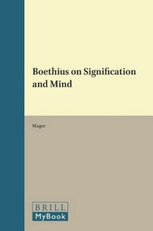 Cover of Boethius on Signification and Mind