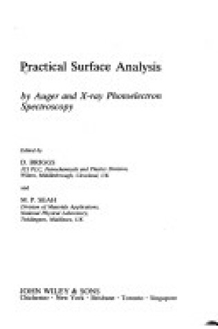 Cover of Practical Surface Analysis by Auger and X-ray Photoelectron Spectroscopy