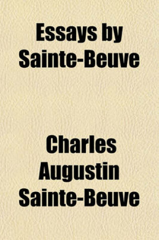 Cover of Essays by Sainte-Beuve