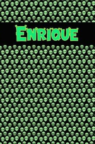 Cover of 120 Page Handwriting Practice Book with Green Alien Cover Enrique